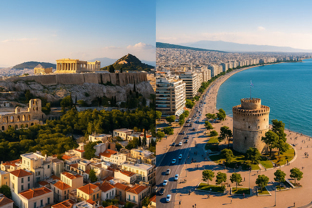 מגורים באתונה או סלוניקי